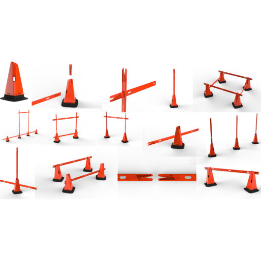 30cm Weighted Training Cones 4-pack Modular - Orange