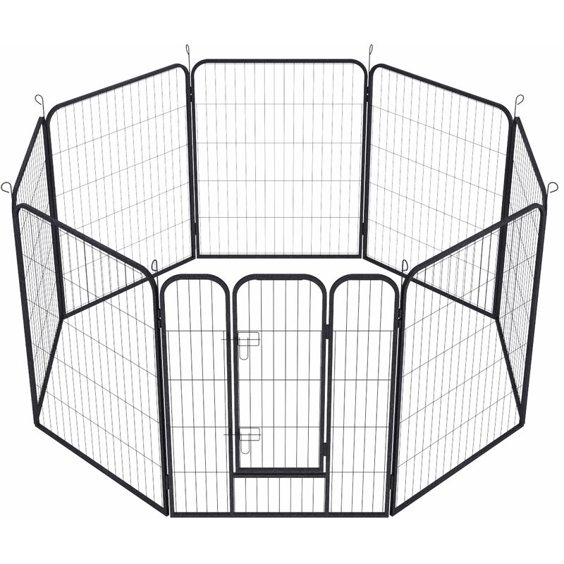 Dog Playpen 8 Panel Foldable Cat Puppy Exercise Pen Heavy-Duty Pet Fence 80cm h x 80cm w