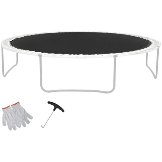 Mophorn - Replacement Trampoline Mat, Fits 15ft Frame, UV-Resistant Jumping Mat with Spring Tool & Durable V-Rings, Fits 7' Spring Length, for Round