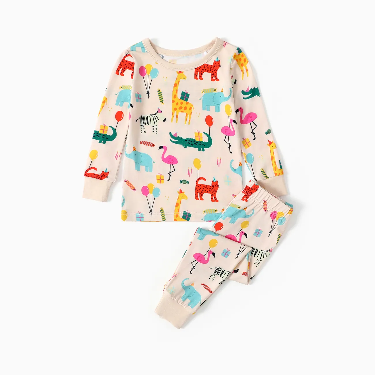 Bamboo Viscose Baby/Toddler 2-Piece Childlike Animal Print Snug-Fitting Pajamas Set