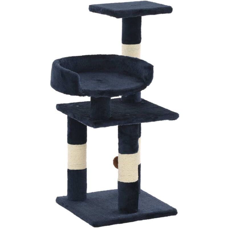 Cat Tree with Sisal Scratching Posts 65 cm Blue vidaXL