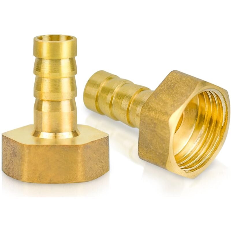 Csparkv - 2pcs Sourcing Map Brass Barb Hose Fitting Connector Adapter,Internal Thread 1/2' g x 10mm