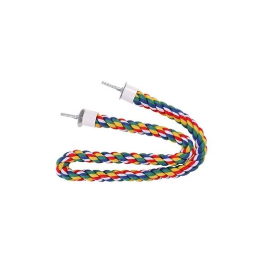 Csparkv - 40x2x40cm Bird Rope Perch - Comfortable Bird Cage Perches Natural Cotton Rope for Parrots Elastic Rope for Bird Perch Chew Toy for Parrots
