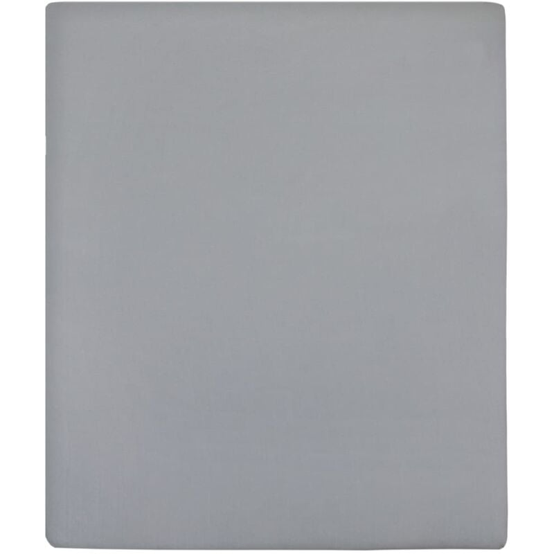 Jersey Fitted Sheet Grey 160x200 cm Cotton Vidaxl