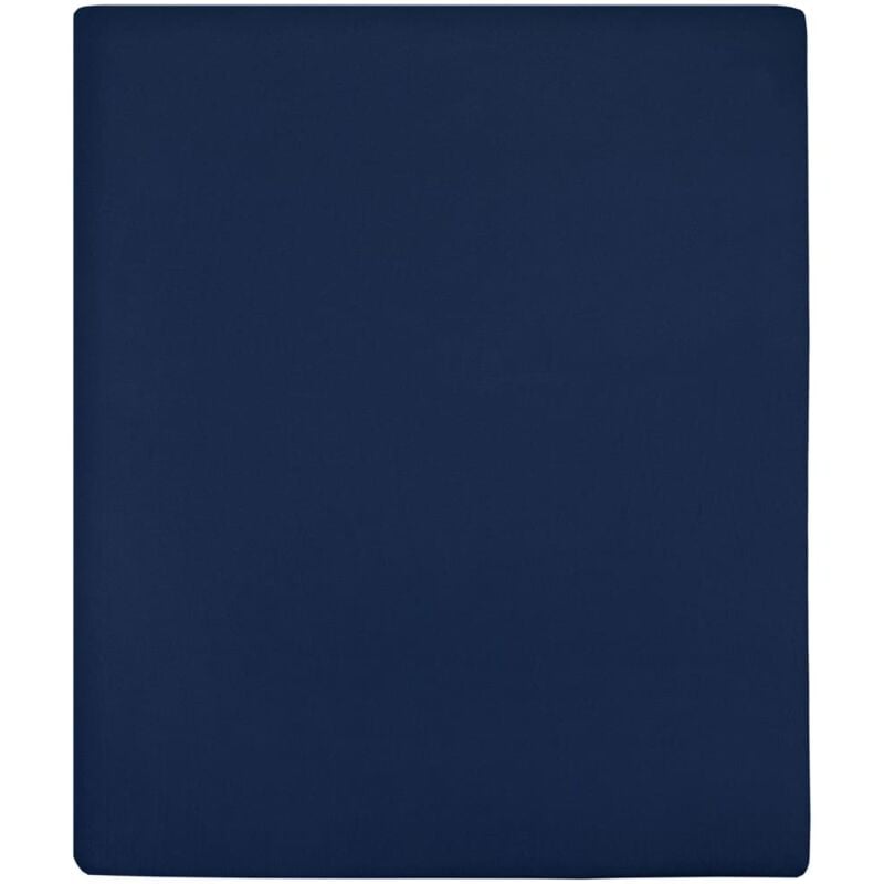 Jersey Fitted Sheets 2 pcs Navy Blue 160x200 cm Cotton Vidaxl