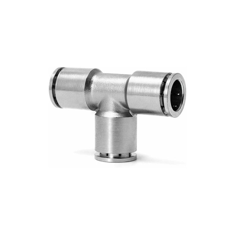 Orchidée - 3 Way Pneumatic Quick Fittings Tee Junction, for Connecting Water Pipe Fitting, All Copper Nickel, 10mm, 1pc