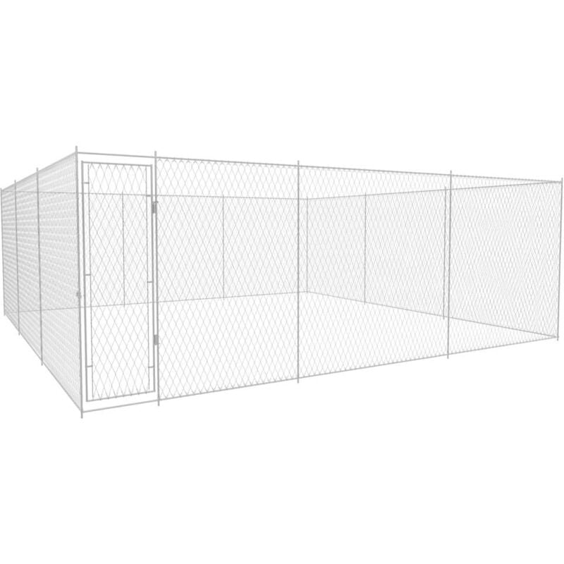 Outdoor Dog Kennel Galvanised Steel 570x570x185 cm Vidaxl