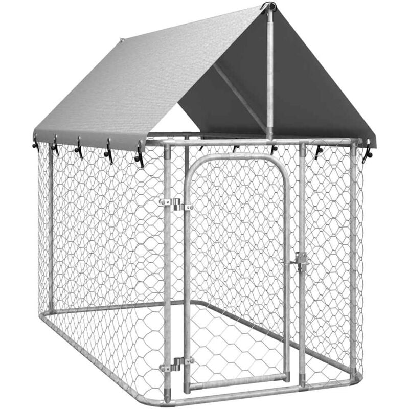 Outdoor Dog Kennel with Roof 200x100x150 cm Vidaxl
