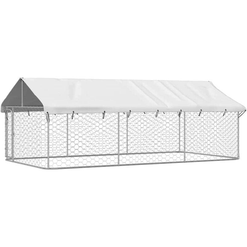 Outdoor Dog Kennel with Roof 400x200x150 cm vidaXL
