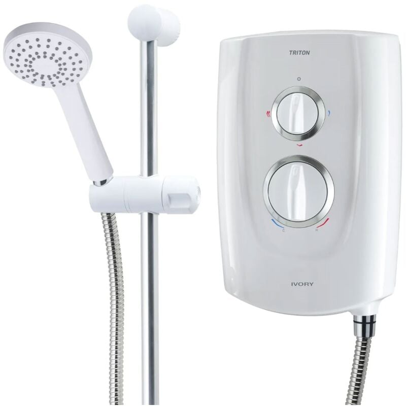 Triton IVORY 5 Easy Fit 10.5KW White Electric Shower - T5 Ivory Riya Tenero T10