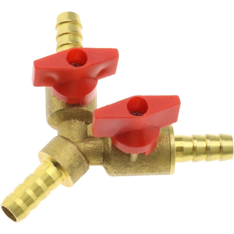Memkey - 8mm Brass Pipe Fitting y Type 3 Way Pipe Joint Connector Adapter Compatible for Air Water Gas