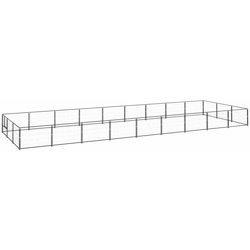 Vidaxl - Dog Kennel Black 27 m² Steel