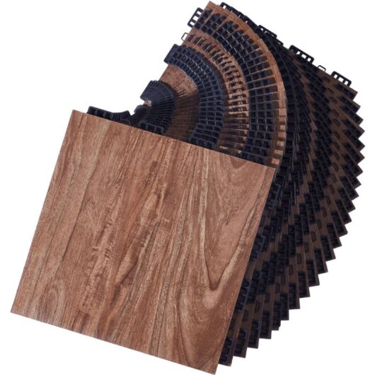 Mophorn - Dance Floor Tiles, 12.4 x 12.4 in, 25-Piece Interlocking Dance Flooring, Cushioned Portable Practice Floor (Oak Wood Grain, 25 sq. ft/Box)