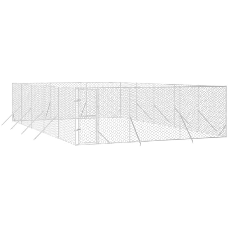 Outdoor Dog Kennel Silver 6x10x2 m Galvanised Steel vidaXL