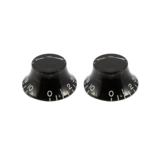 Allparts Guitar Bell Knobs Pack of 2 fits USA split shaft pots Black