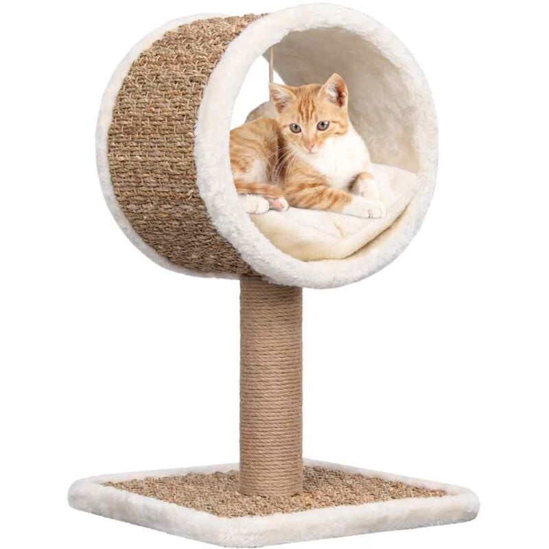 Cat Tree with Top Tunnel and Toy 56 cm Seagrass vidaXL