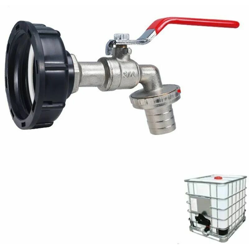 Dewdat - ibc Tank Adapter Thread Connector, 1000L Tank Faucet Rainwater Catcher Faucet, Outlet Faucet Fitting Valve Tap Garden Hose Fittings