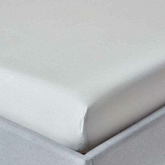 HOMESCAPES Silver Grey Egyptian Cotton Fitted Sheet 200 Thread Count, Double - Silver Grey