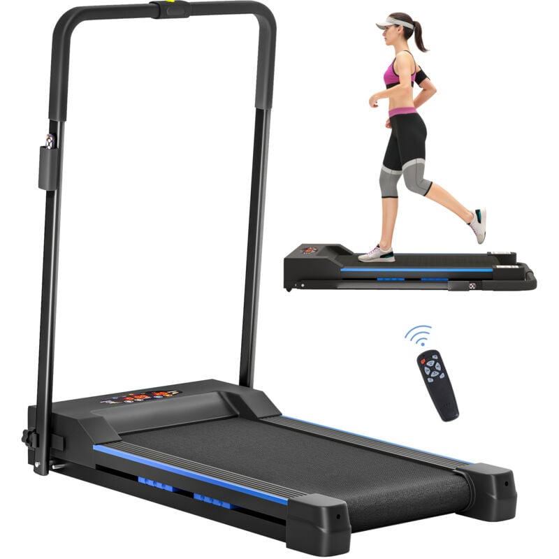 Homcom - 1-6 km/h Folding Motorised Treadmill Walking w/ Remote Control, Blue