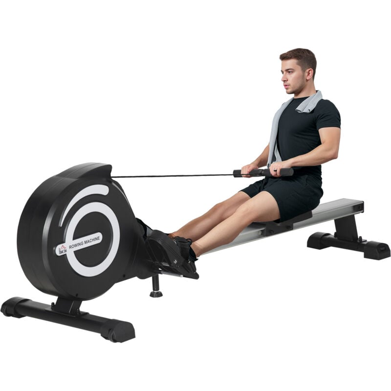 Homcom - Fitness Adjustable Magnetic Rowing Machine Rower w/ lcd Digital Monitor