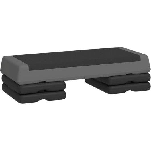 SPORTNOW Aerobic Step, 10.5/15.5/20.5cm Exercise Stepper for Home, Grey
