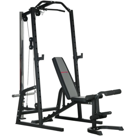 Smith Machine Power Rack with Pull Up Bar, Lat Pull Down System - Sportnow
