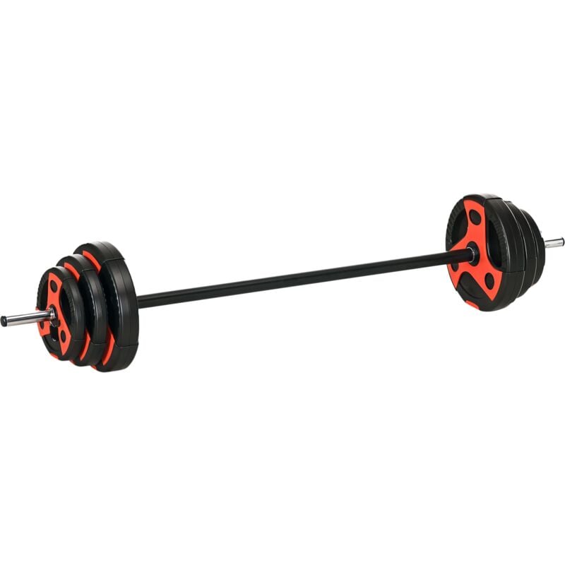 Sportnow - 20kg Adjustable Barbell Weights Set for Home Gym Strength Training