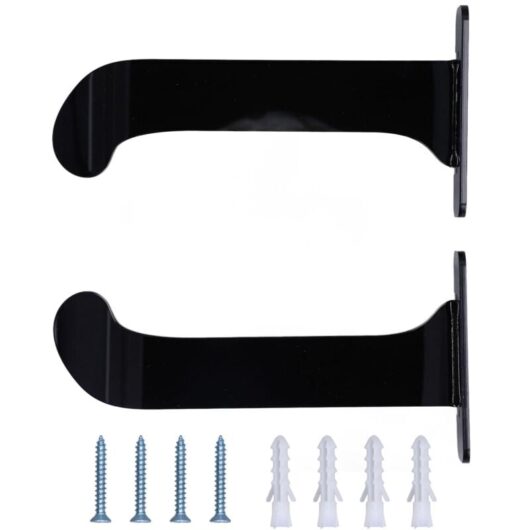1Pair Yoga Mat Wall Mount Holder Acrylic Yoga Mat Wall Hanger Storage Rack Household Exercise Yoga Mat BracketBlack