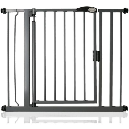 Bettacare - Auto Close Pet Gate, 89.4cm - 96.4cm, Slate Grey, Pressure Fit Stair Gate for Dog & Puppy
