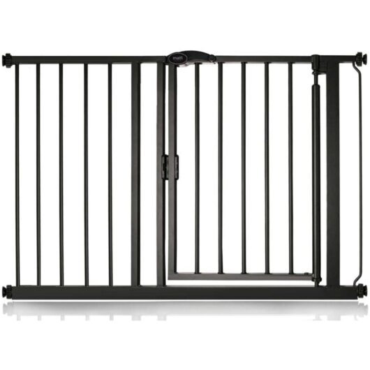 Bettacare - Auto Close Stair Gate, 111cm - 118cm, Matt Black, Pressure Fit Safety Gate, Baby Gate