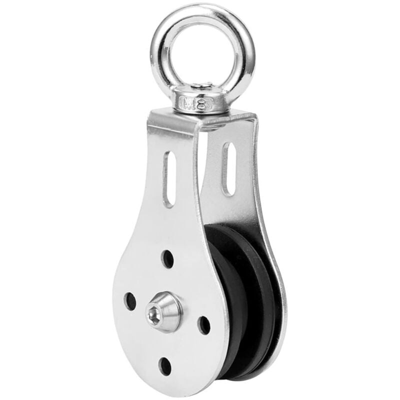Block Pulley, 360° Rotation Traction Wheel, Stainless Steel Block Pulley, Load 300kg, Fitness Accessories