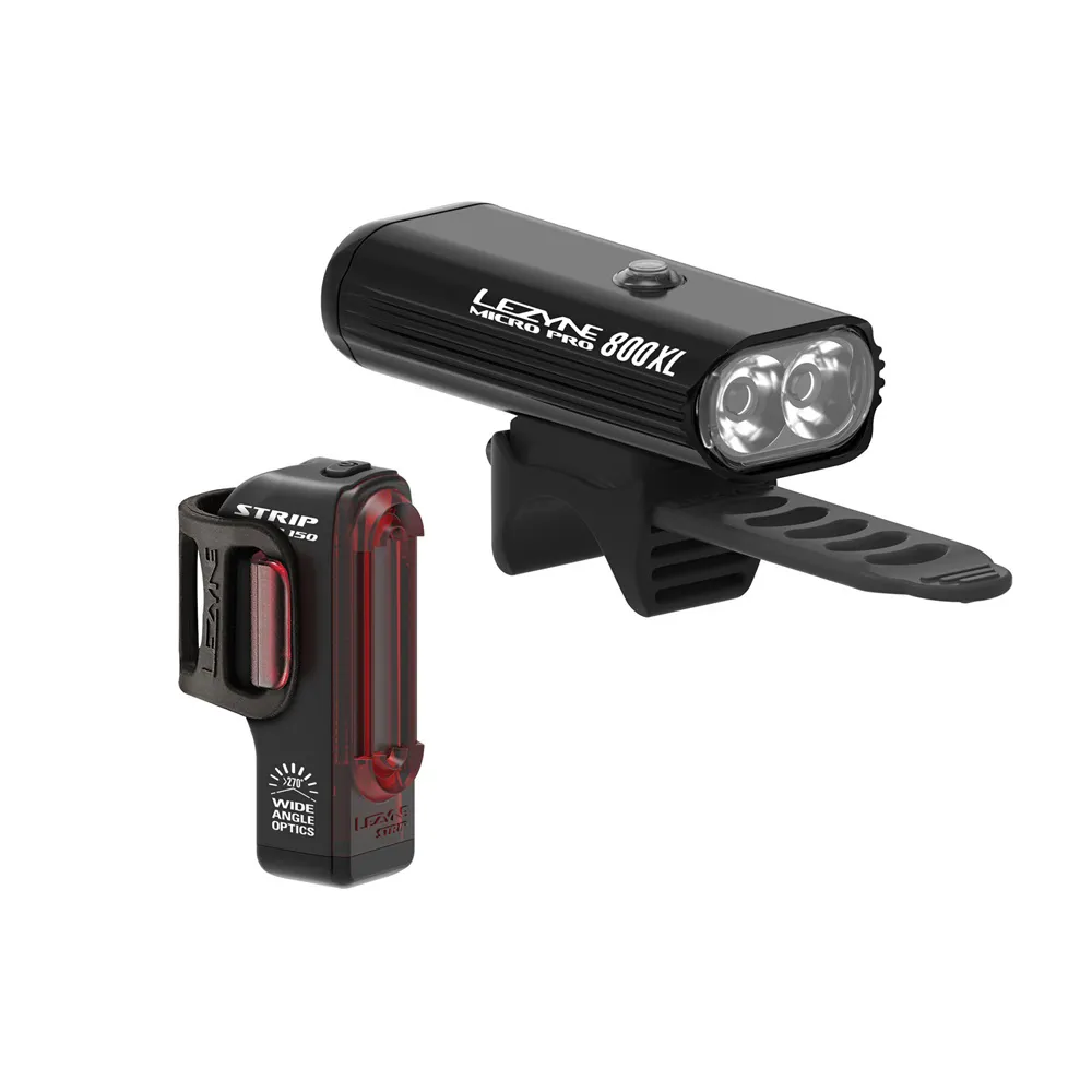 Lezyne Micro Pro 800XL / Strip Drive Light Set Black/Black