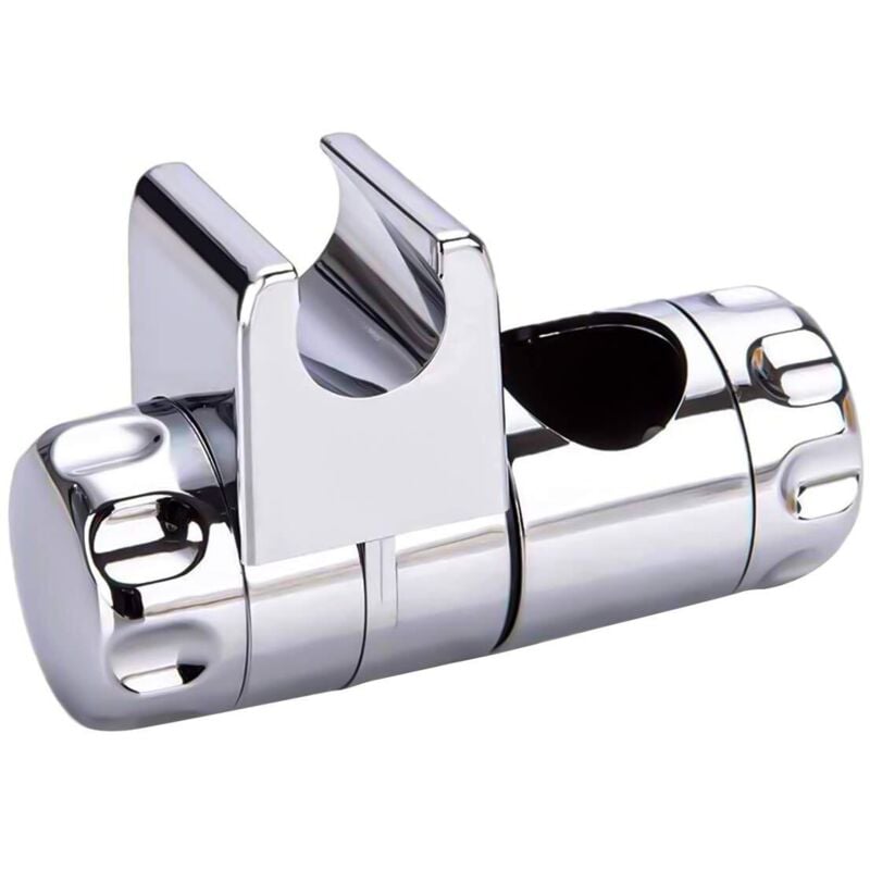 Replaceable Handheld Shower Holder, Shower Head Holder, Adjustable Bathroom Shower Clamp Fit 25MM Shower Bar, 19-22MM Shower Head, abs Chrome Plated