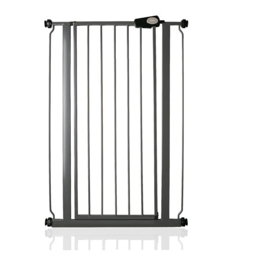 Safetots - Extra Tall Narrow Metal Safety Gate Pressure Fit, 68.5cm - 75cm, Slate Grey, 104cm in Height, Extra Tall Baby Gate