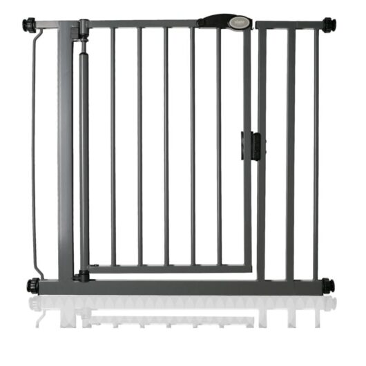 Safetots - Pressure Fit Self Closing Stair Gate, 82.2cm - 89.2cm, Slate Grey, Auto Closing Baby Gate, Safety Barrier