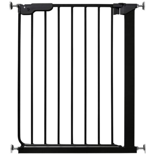 Safetots - Super Narrow Baby Gate, 60.5cm - 66.5cm, Black, Child Safety Barrier, Pressure Fit Stair Gate