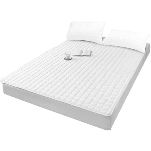 White Egg Pattern Quilted Fitted Sheet 150cm W x 200cm D