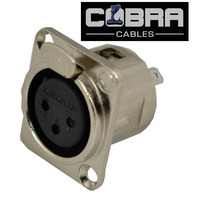 XLR Panel Socket Female 3 Pin - Universal "D" Size Fitting