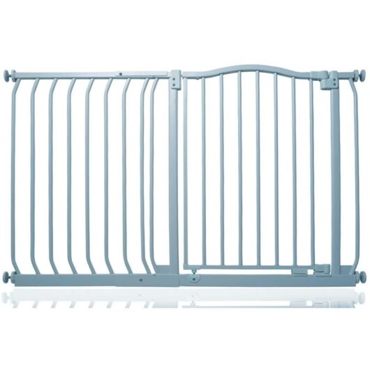 Safetots - Curved Top Safety Gate, 116cm - 125cm, Matt Grey, Pressure Fit Stair Gate