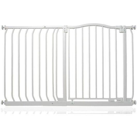 Safetots - Curved Top Safety Gate, 116cm - 125cm, Matt White, Pressure Fit Stair Gate