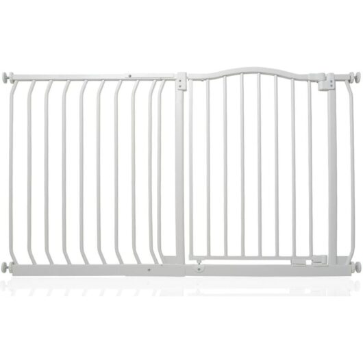 Safetots - Curved Top Safety Gate, 125cm - 134cm, Matt White, Pressure Fit Stair Gate
