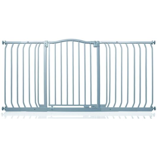 Safetots - Curved Top Safety Gate, 152cm - 161cm, Matt Grey, Pressure Fit Stair Gate