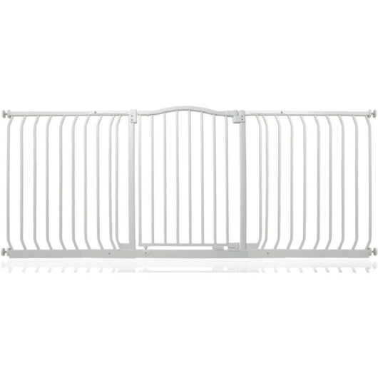 Safetots - Curved Top Safety Gate, 179cm - 188cm, Matt White, Pressure Fit Stair Gate