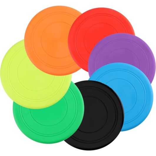 7 Pack Dog Frisbees, 18cm Frisbee Toy for Dogs, Rubber Frisbee Toy, for Land and Water Training, Dog Training, Throw, Catch and Play