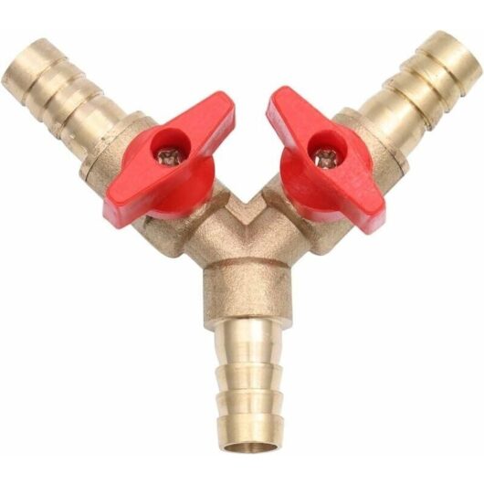 Brass Y 3 Way Shutoff Terminal Pipe Fitting Ball Valve for Fuel Gas Device 10mm