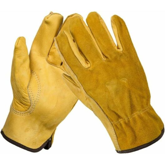 Comfortable Leather Gardening Gloves with Waterproof Slim Fit Durable and Soft Lining Size l