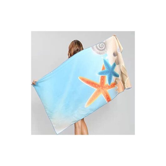 Csparkv - 150x75cm Microfiber Beach Towel Beach Towels Absorbent Towel Ultra Light Portable for Sunbathing Outdoor Sports Yoga (Beach Shells)