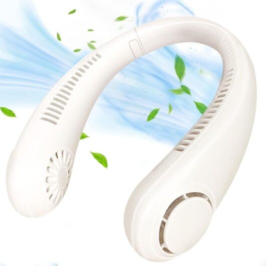 Portable Personal Neck Fan, USB Rechargeable Mini Bladeless Fan, Quiet with 360° Airflow and 3 Speeds, Hands-Free Hanging Fan for Travel, Office,