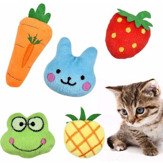 Serbia - Cataire Jouets, 5 Pièces Jouets à l'herbe à Chat, Cataire Interactive Jouets à Mâcher Jouet en Peluche pour Chaton Kitty