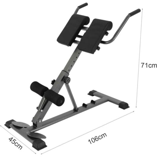 Supernic 6in1 Ab Workout Equipment Adjustable Roman Chair Back Hyperextension Bench Health Fit Dumbbell Trainer incl Dip Bar for Strengthening